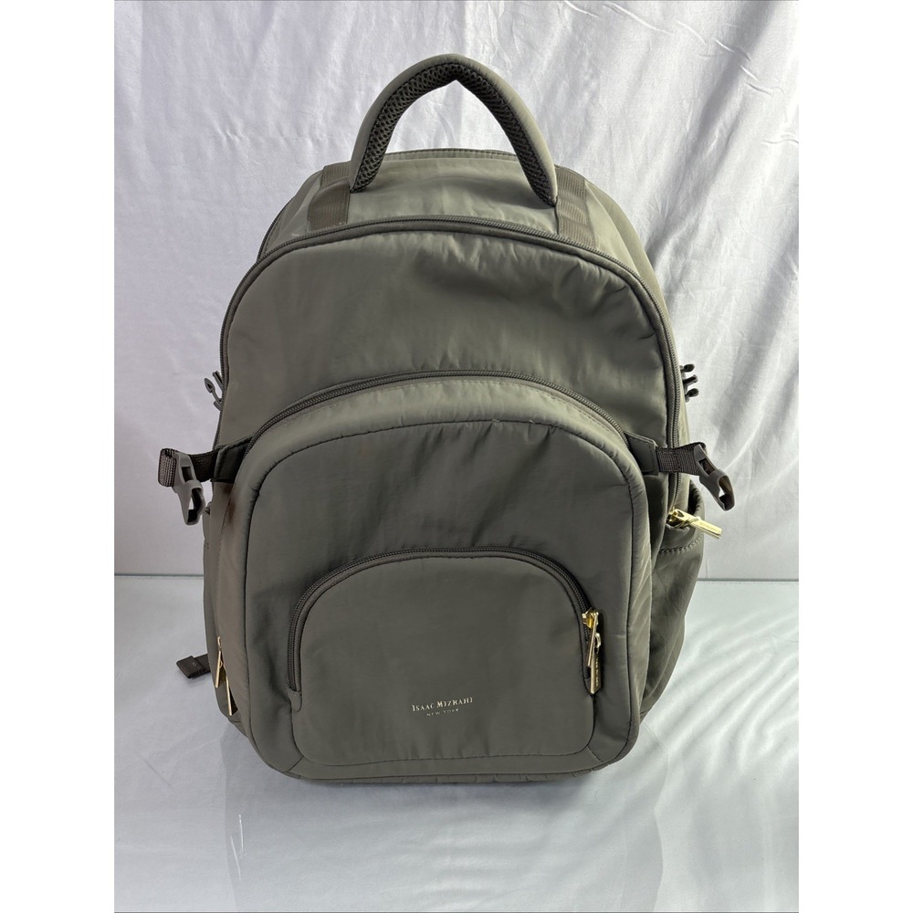 Isaac Mizrahi Gray Viral TikTok Laptop Backpack Minimalist Preppy Designer